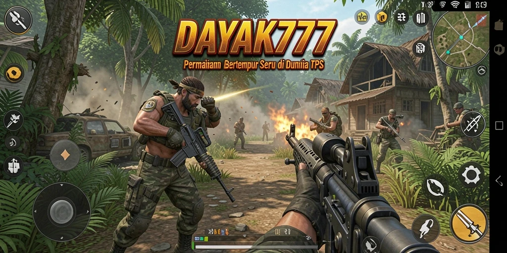 Screenshot DAYAK777 menunjukkan aksi pertempuran intens dan grafis menawan.