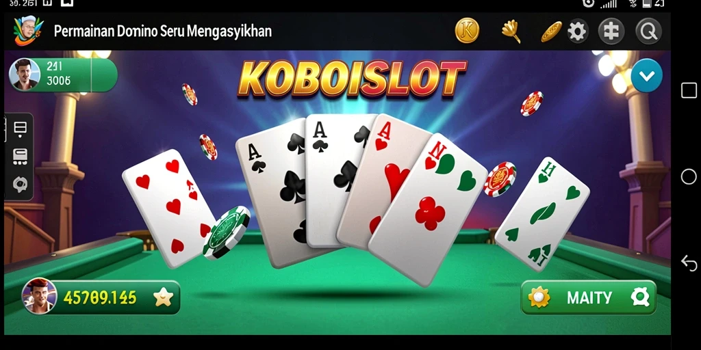 Tampilan gameplay seru dalam permainan domino KOBOISLOT.