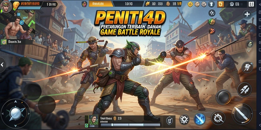 Gameplay seru dalam battle royale dengan aksi bertahan hidup.