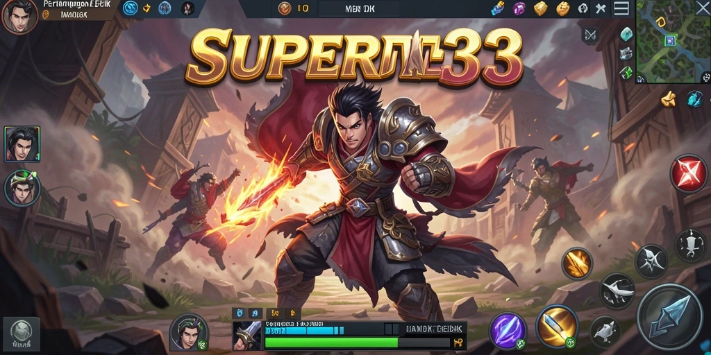 Screenshot gameplay SUPER33 yang menunjukkan aksi seru dalam pertempuran.