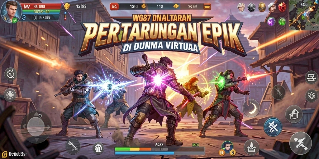 Tampilan gameplay seru dalam pertarungan karakter di WG87.